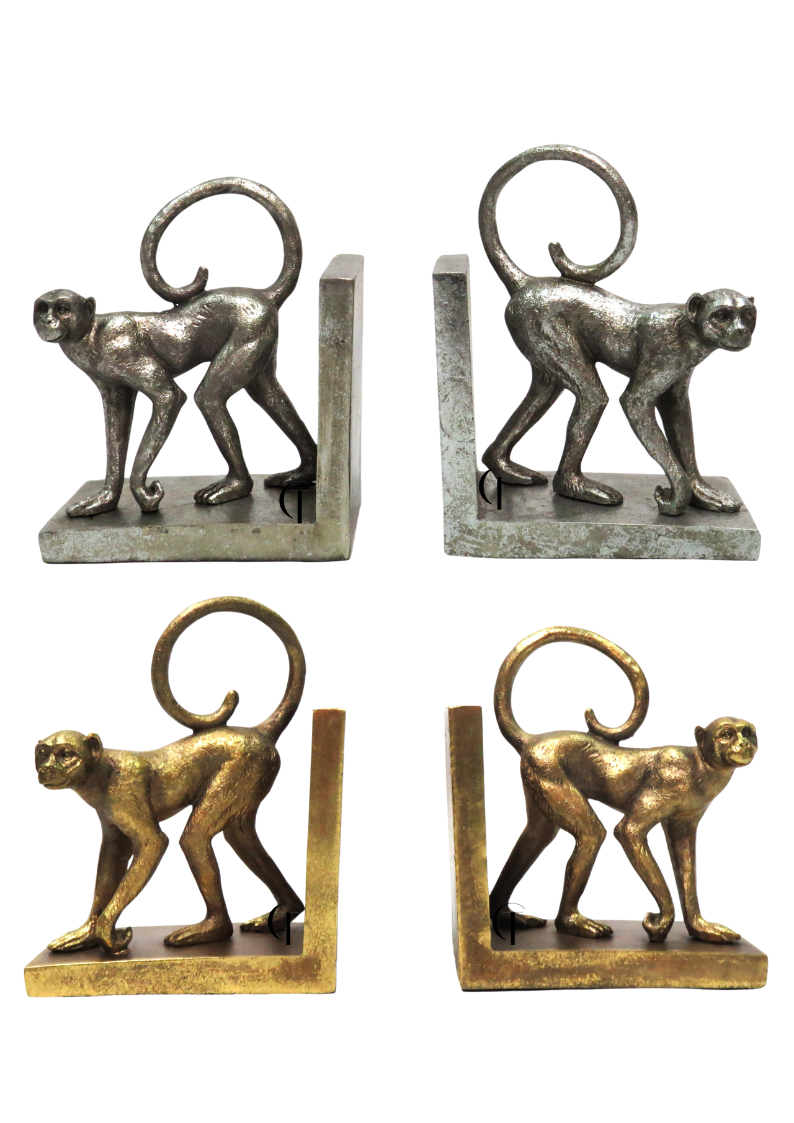 Monkey Bookend Statues
