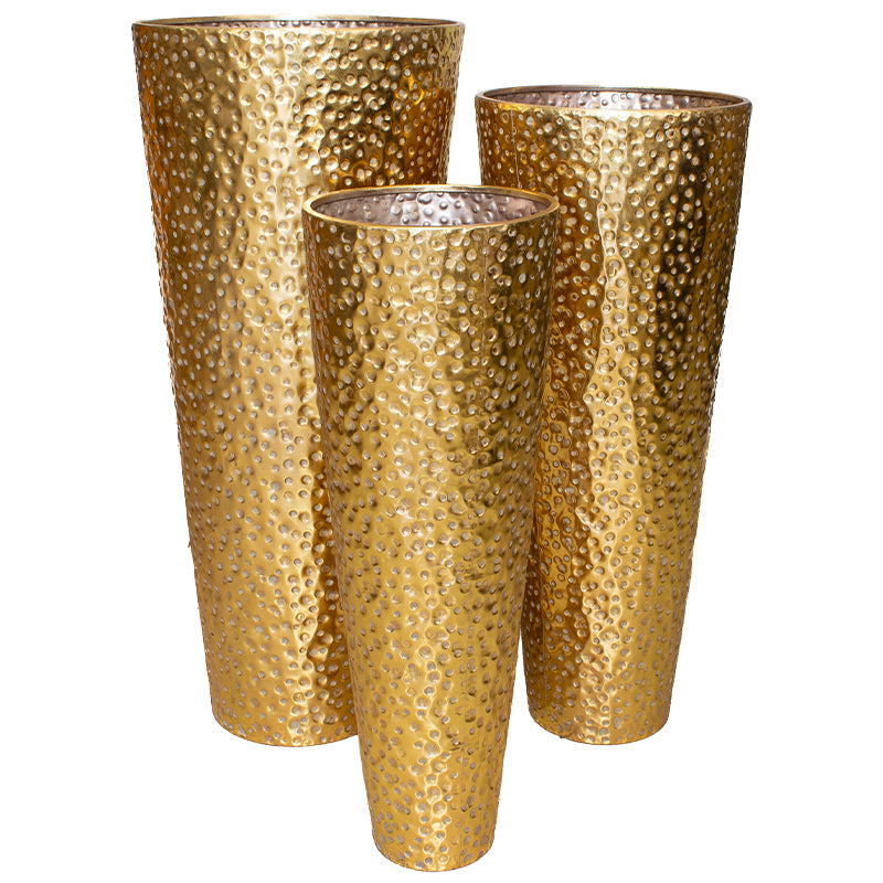 Coleshill Hammered Gold Metal Vase