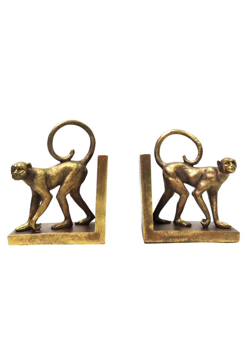 Monkey Bookend Statues