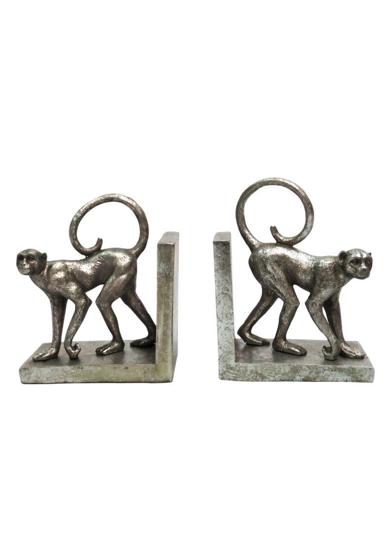 Monkey Bookend Statues