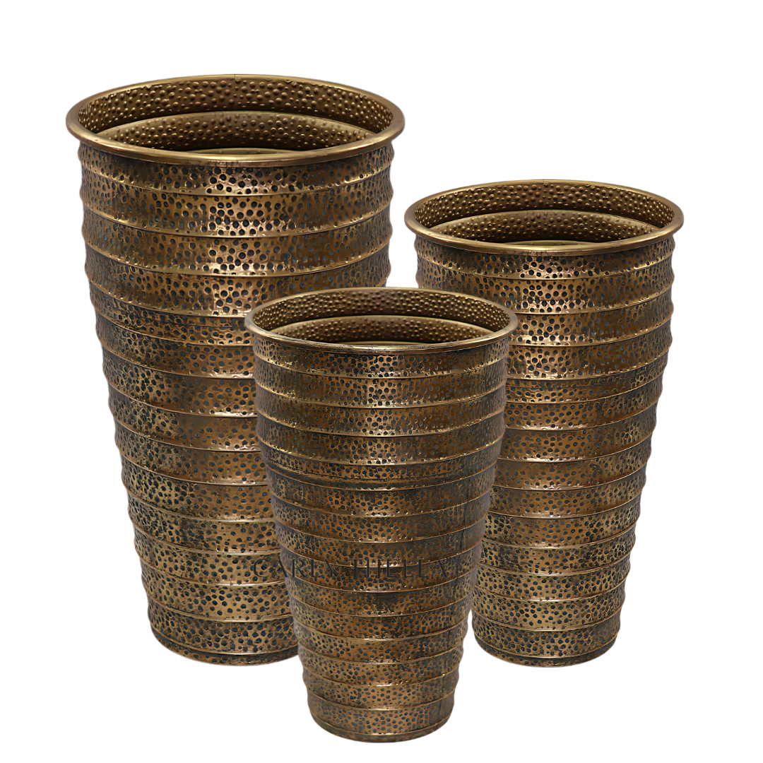 Baudel Antique Bronze Perforated Metal Planter