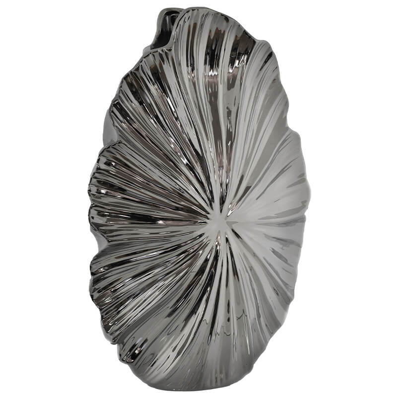 Metallic Silver Ceramic Vase