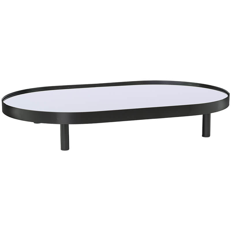 Sleek Black Glass Oval Modern Decorative Display Trays