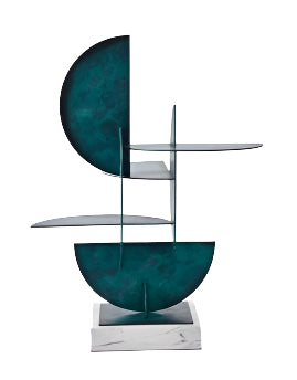 Geometric Metal & Marble Sculpture