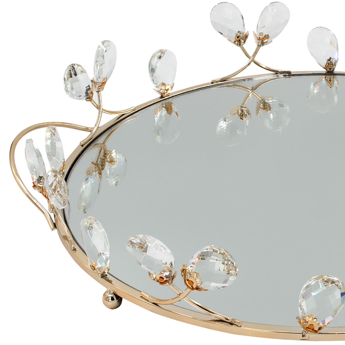 Lily Decorative Tray with Crystal Accents