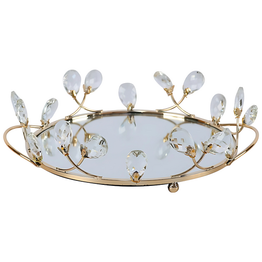 Lily Decorative Tray with Crystal Accents