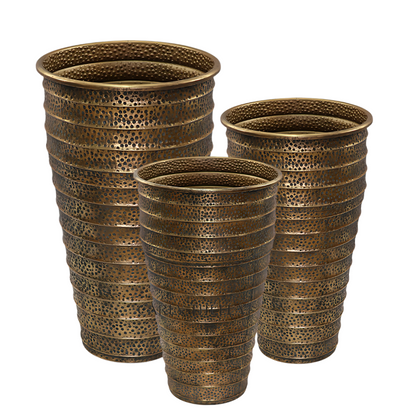 Baudel Antique Bronze Perforated Metal Planter
