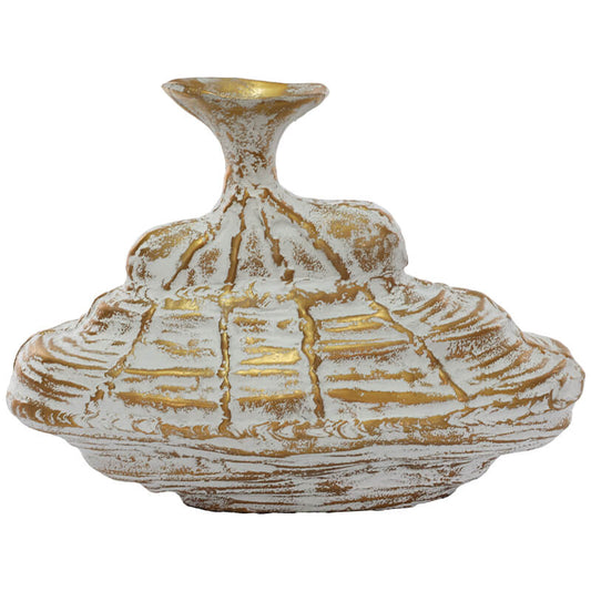 Whitewashed Terracotta Vase – Sculptural Grace with Rustic Detail