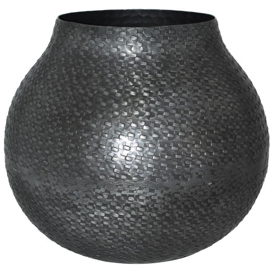 Kwamore Small Graphite Metal Vase - Carly Thella Interior