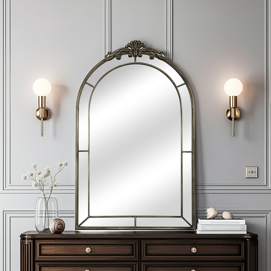 Arcco Vintage Arch Metal Frame Mirror