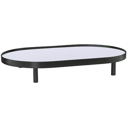Sleek Black Glass Oval Modern Decorative Display Trays