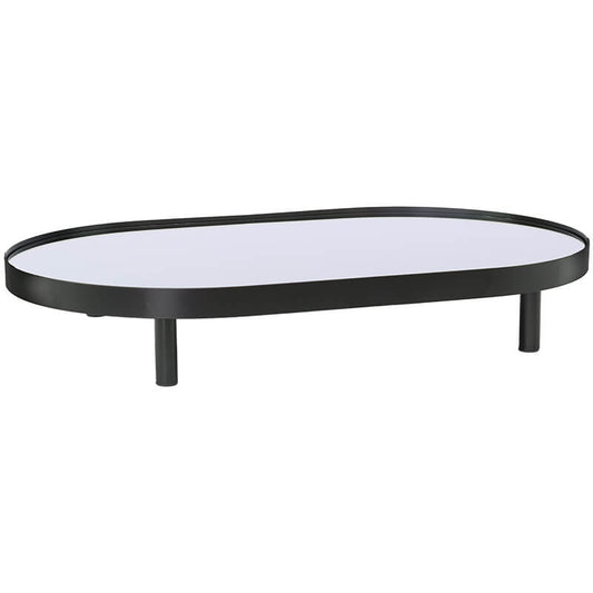 Sleek Black Glass Oval Modern Decorative Display Trays