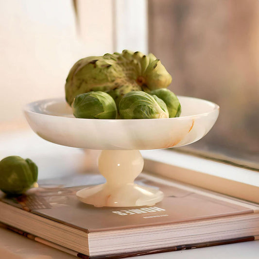 Nord White Onyx Pedestal Bowl