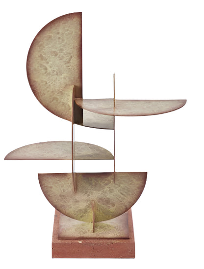 Geometric Metal & Marble Sculpture